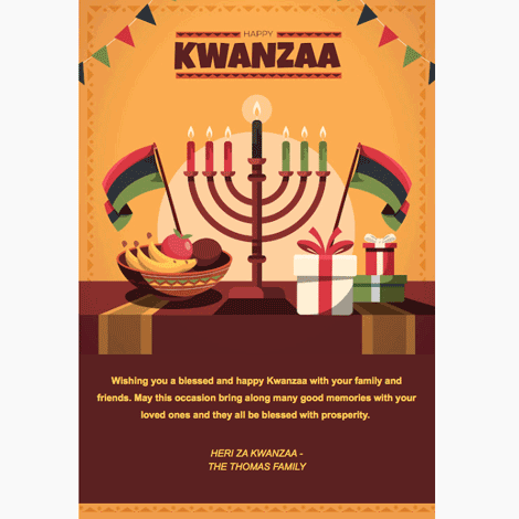 Kwanzaa Center Piece Traditional eCard